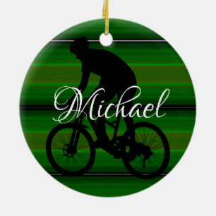 Ornamento De Cerâmica HAMbyWhiteGlove - Cavalo de Bicicleta - Verde