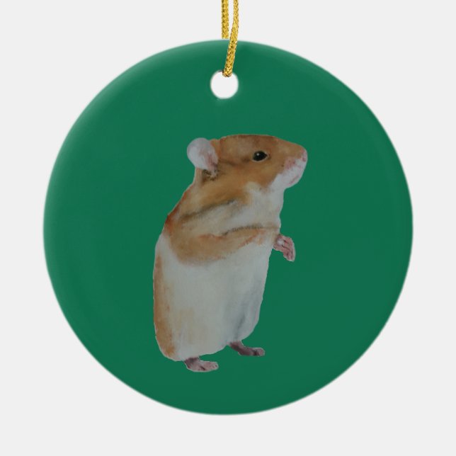 Ornamento De Cerâmica Hamster Christmas ornament (Frente)