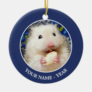 Ornamento De Cerâmica Hamster sírio macio Kokolinka que come uma sement