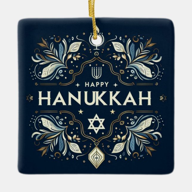 Ornamento De Cerâmica Hanukkah Cerâmica (Frente)