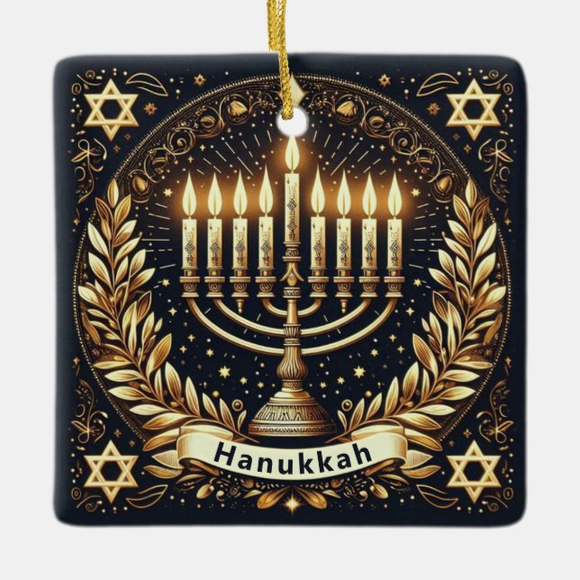 Ornamento De Cerâmica Hanukkah Cerâmica (Frente)