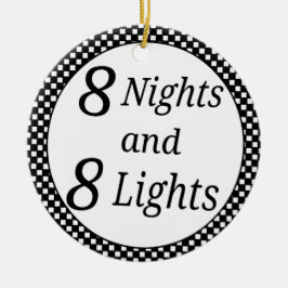 Ornamento De Cerâmica Hanukkah Checkered