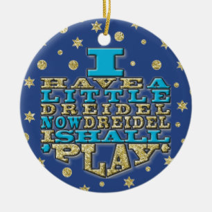 Ornamento De Cerâmica Hanukkah "Eu tenho um pequeno Dreidel"/Ornamento C
