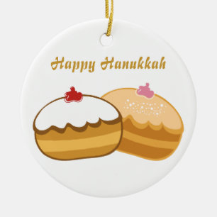 Ornamento De Cerâmica Hanukkah feliz