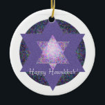 Ornamento De Cerâmica Hanukkah feliz! Estrela de David colorido<br><div class="desc">Você quer comemorar uma ocasião especial este ano? Esta é uma maneira perfeita! Adicione o texto se você quer!</div>