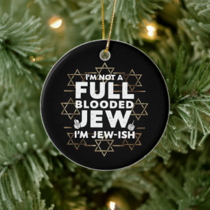 Ornamento De Cerâmica Hanukkah Não Judeu de Sangue Total Chanukah Judaic