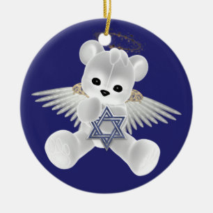 Ornamento De Cerâmica Hanukkah Teddy Bear