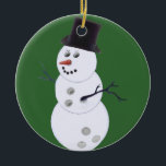 Ornamento De Cerâmica Happy Bowlidays Snowman<br><div class="desc">Feliz Bowlidays Snowman é muito fofo e será amado por todos os boliches. Esta design será uma batida na beco da boliche.</div>