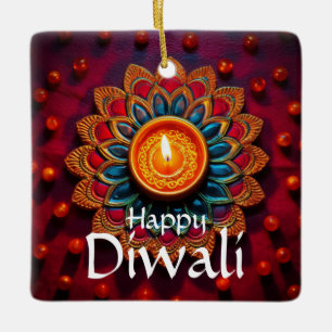 Ornamento De Cerâmica Happy Diwali