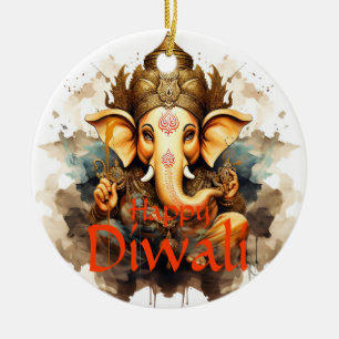 Ornamento De Cerâmica Happy Diwali