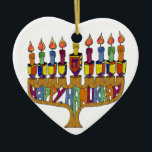 Ornamento De Cerâmica Happy Hanukkah Dreidels Menorah<br><div class="desc">Você está vendo a coleção de Design Lee Hiller. Roupa,  Ofertas e Coleções Lee Hiller Fotografia ou Coleção de Arte Digital. Você pode ver sua fotografia da Nature em http://HikeOurPlanet.com/ e seguir seu blog de caminhada no Hot Primavera National Park.</div>
