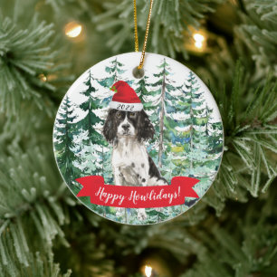 Ornamento De Cerâmica Happy Howlidays English Springer Spaniel