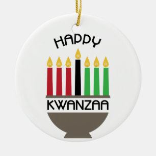 Ornamento De Cerâmica Happy Kwanzaa