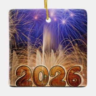 Ornamento De Cerâmica Happy New Year 2026 Ornament