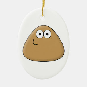 Ornamento De Cerâmica Happy Pou - Ornament Oval