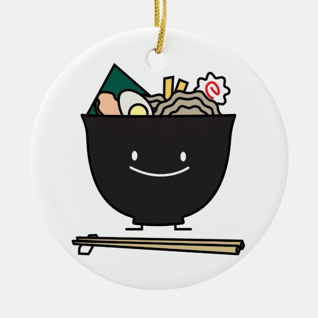 Ornamento De Cerâmica Happy Ramen Bowl (Frente)