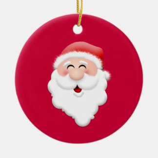 Ornamento De Cerâmica Happy Santa Claus Face