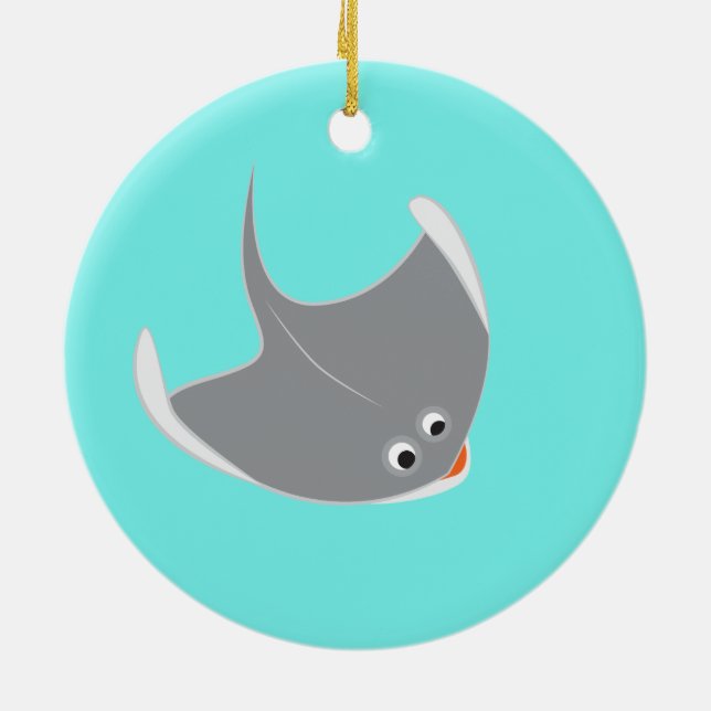 Ornamento De Cerâmica Happy Stingrays (Traseira)