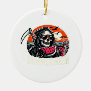 Ornamento De Cerâmica Happy Summerwin Grim Reaper Watermelon Summer Hal
