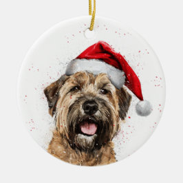 Ornamento De Cerâmica Happy Wheaten Terrier Dog Christmas Personalized