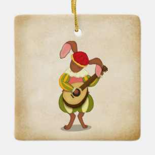 Ornamento De Cerâmica Hare com Modos Rítmicos Lute e Seis Música Medie