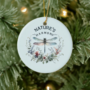 Ornamento De Cerâmica Harmonia da Natureza - Dragonfly Artística