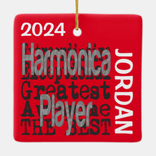Ornamento De Cerâmica Harmonica Player Extraordinário PERSONALIZADO