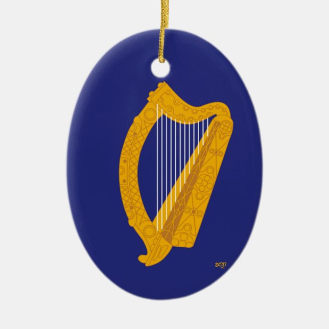 Ornamento De Cerâmica Harp de Brian Boru (Frente)