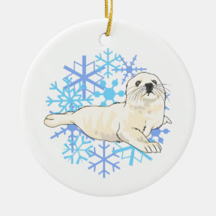 Ornamento De Cerâmica Harp Seal