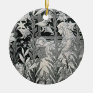 Ornamento De Cerâmica "Harpista semanal", anúncios 1896 do Natal (l