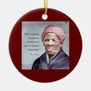 Ornamento De Cerâmica Harriet Tubman & Quote