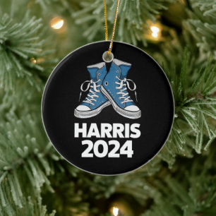 Ornamento De Cerâmica HARRIS 2024 Vote Presidente Kamala Eleição Tênis