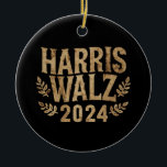 Ornamento De Cerâmica Harris Tim Walz Crest Vintage Harris Waltz 2024<br><div class="desc">Harris Tim Walz Crest Vintage Harris Waltz 2024</div>