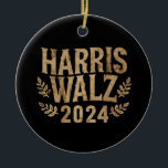 Ornamento De Cerâmica Harris Tim Walz Crista Vintage Harris Waltz 2024<br><div class="desc">Harris Tim Walz Crista Vintage Harris Waltz 2024</div>