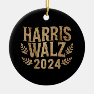 Ornamento De Cerâmica Harris Tim Walz Crista Vintage Harris Waltz 2024 