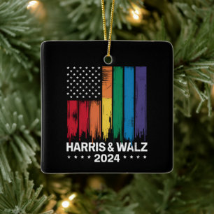 Ornamento De Cerâmica Harris Waltz 2024 Gay eleitoral Tim Waltz LGBTQ