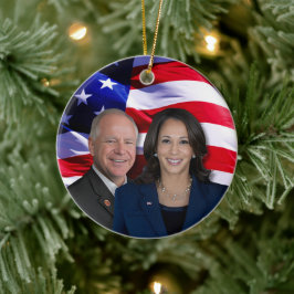 Ornamento De Cerâmica Harris Waltz Foto 2024 - Kamala Harris Tim Waltz