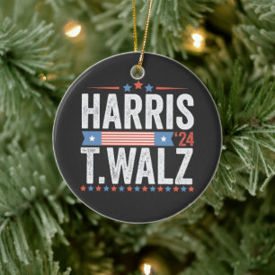 Ornamento De Cerâmica Harris Walz 2024 Eleição Kamala Tim Waltz