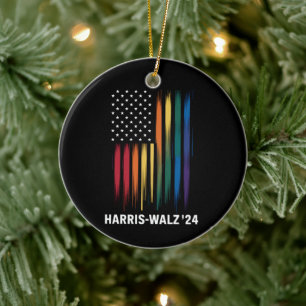 Ornamento De Cerâmica Harris Walz 2024 Eleição Kamala Tim Waltz LGBT