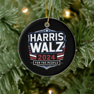 Ornamento De Cerâmica HarrisWaltz 2024 Shirt KamalaHarris TimWaltz 2024