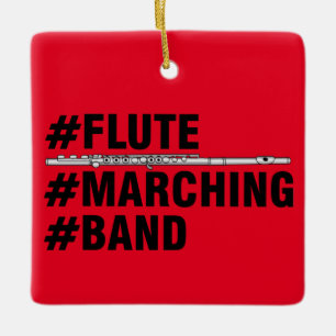 Ornamento De Cerâmica Hashtags de Banda de Marcha Fluta