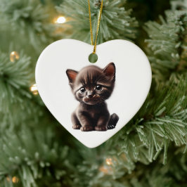 Ornamento De Cerâmica Havana Brown Kitten Personalizado