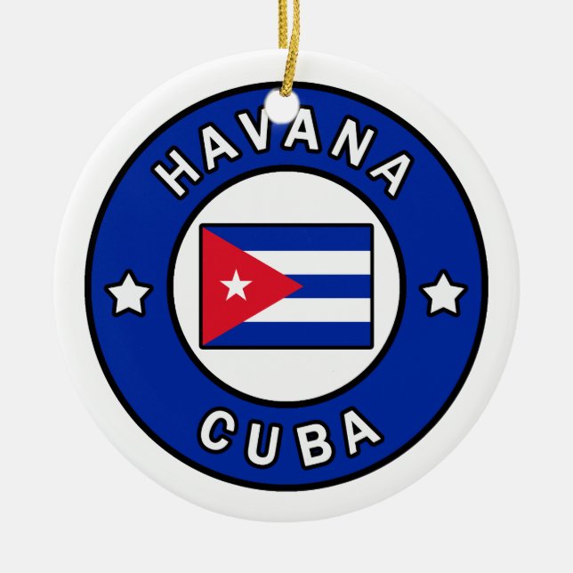Ornamento De Cerâmica Havana Cuba (Frente)