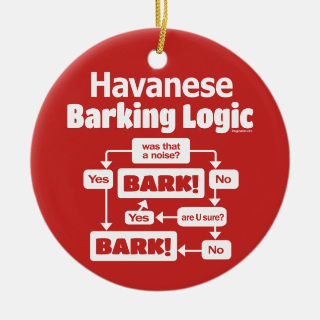 Ornamento De Cerâmica Havanês Barking Logic (Frente)