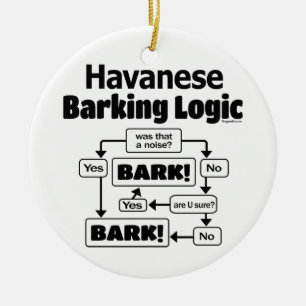 Ornamento De Cerâmica Havanês Barking Logic