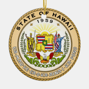 Ornamento De Cerâmica Hawaii State Seal