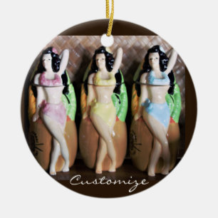 Ornamento De Cerâmica Hawaiian Hula Dancers Thunder_Cove