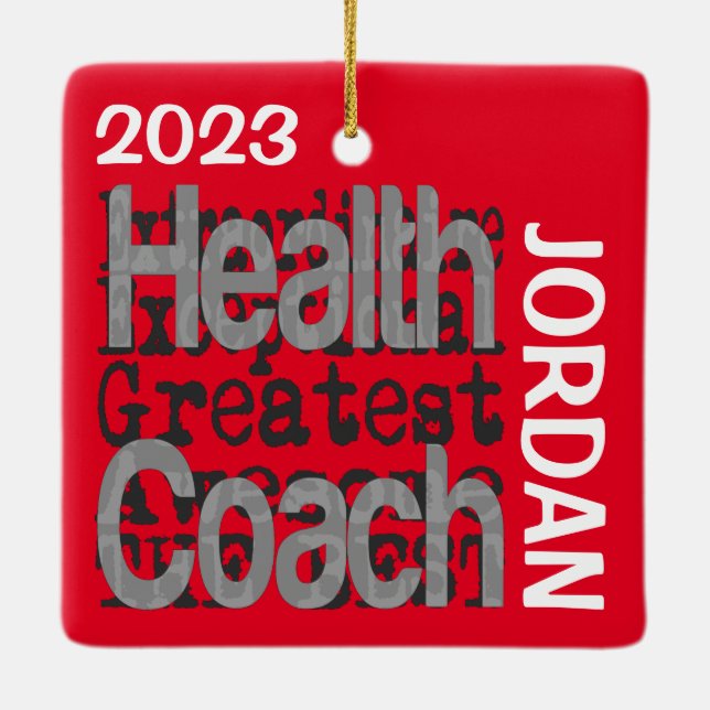 Ornamento De Cerâmica Health Coach Extraordinaire CUSTOM (Verso)