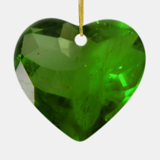 Ornamento De Cerâmica Heart‑Shaped Emerald