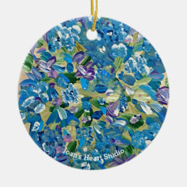 Ornamento De Cerâmica Heartfelt Hydrangea Ornaments